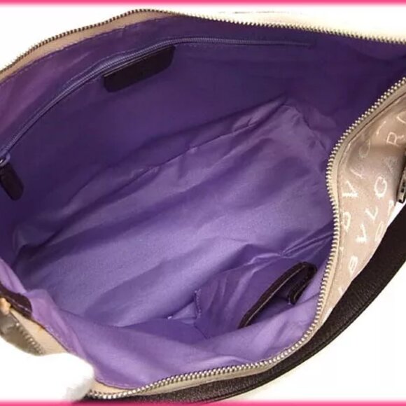 BVLGARI Shoulder Bag Logomania Beige ?~ ?~ Authentic USED - Picture 3 of 7